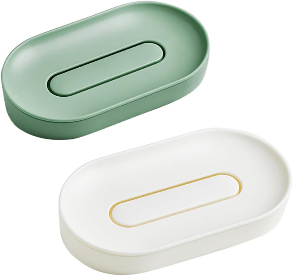 Wall Mounted Soap Box, Double Layer ABS Draining Holder for Soap Bar