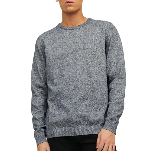 JACK & JONES Jjebasic Knit Crew Neck Noos, suéter Hombre, Azul (Navy Blazer Detail: Twisted with Jet Stream), Medium