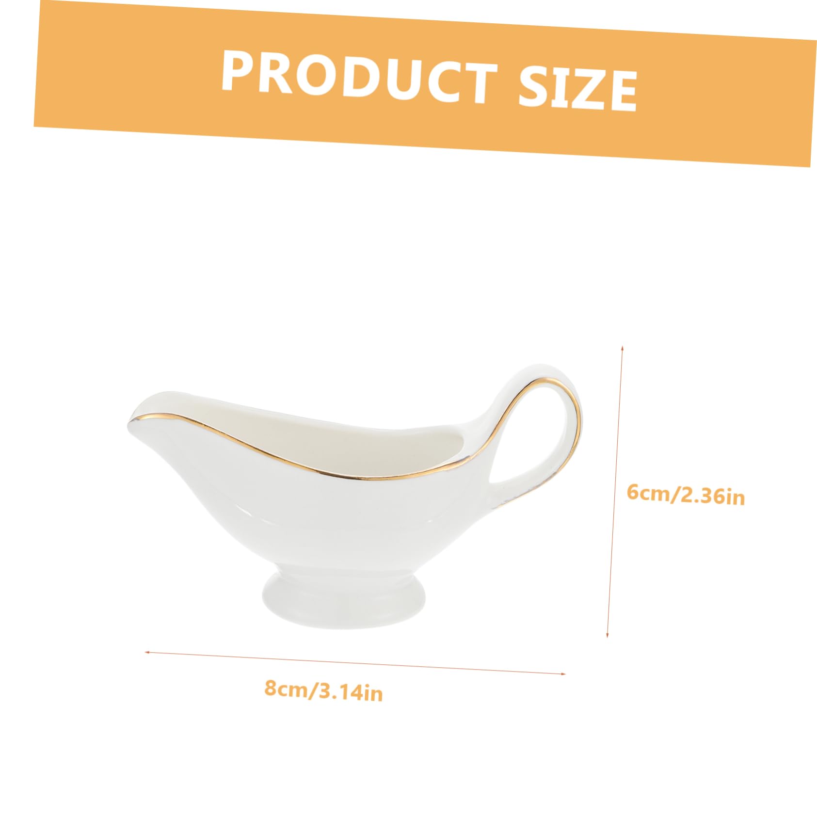 Salsiera in Ceramica Bordo Dorato, Brocca Per Salsa Di Bistecca e Tazza Per Condimento Per Insalata, Contenitore Per Salsa Compatto Per Uso Domestico