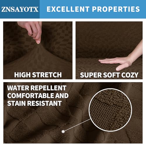 Image of 2026 Stretch Recliner Cover 3-Piece (24 inch-37 inch) Super Soft Recliner Chair Covers with Big Pocket & Anti Slip Ties Stay in Place, Lazy Boy Reclining Slipcover Easy to Put on off Washable, Coffee