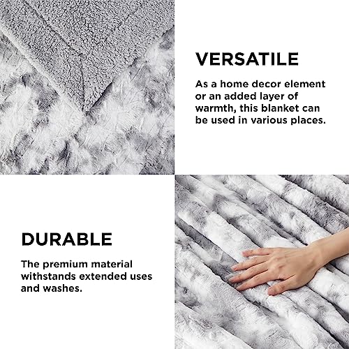 Bedsure Fuzzy Blanket for Couch - Light Grey, Soft and Warm Sherpa, Cozy and Furry Faux Fur, Reversible Throw Blankets for Sofa and Bed, 50x60 Inches