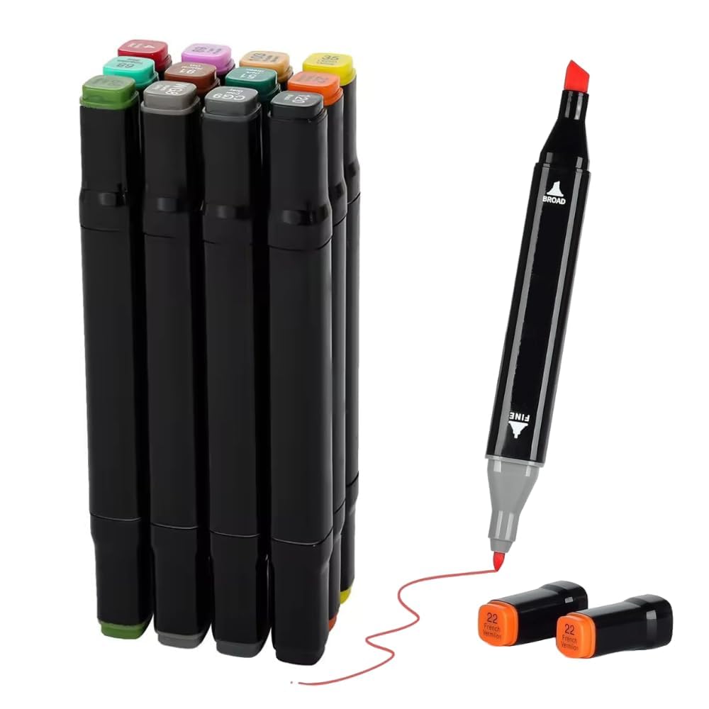 Corslet Alcohol Markers Sketch Pen Set Dual Tip Markers for Drawing 12 Color Dual Tip Art Markers Set Broad & Fine Colour Marker Set Sketch Marker Alcohol Based Markers Drawing Marker Kids (B0DFYTGBX6) Amazon Price History, Amazon Price Tracker