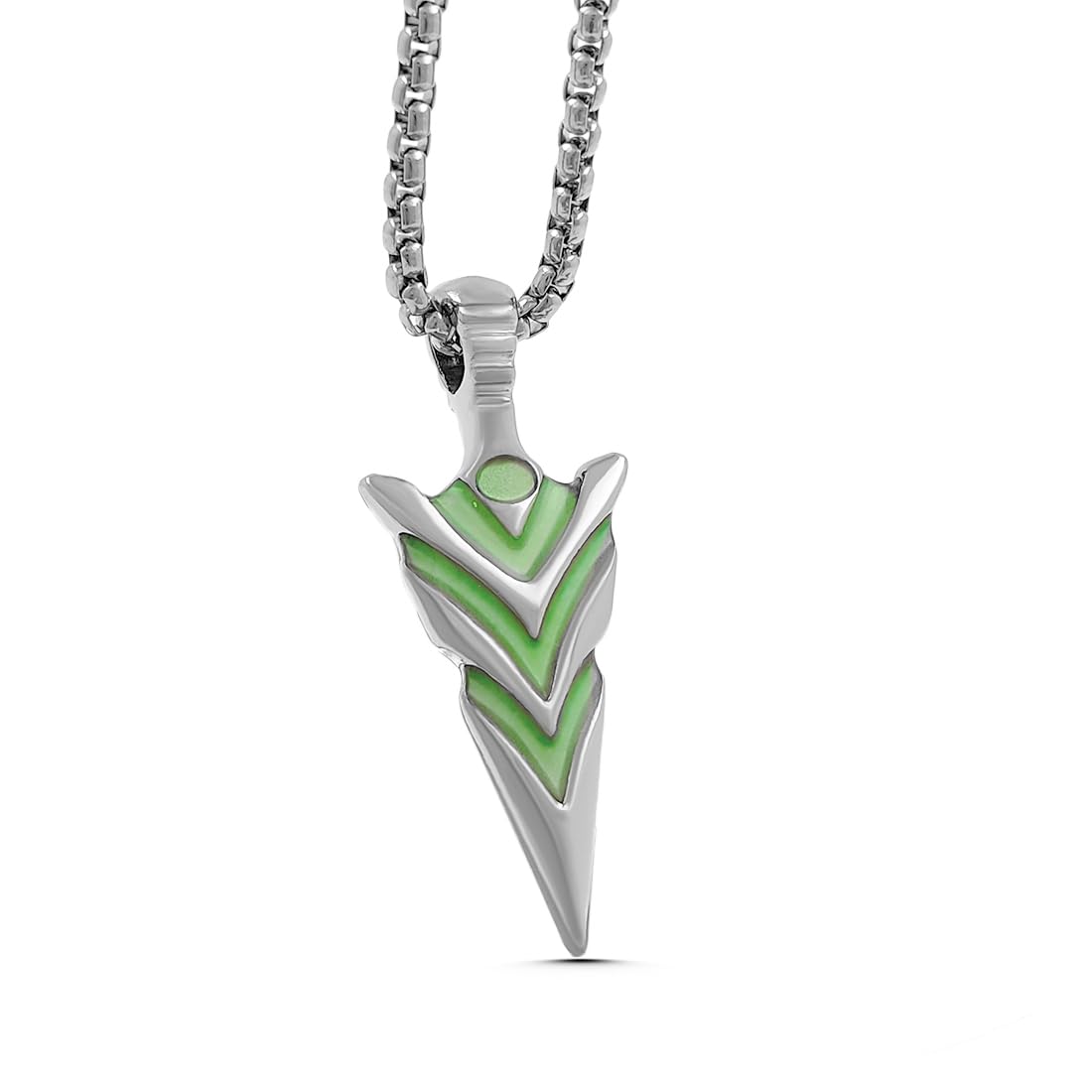 saiizen Glow in The Dark Arrow Pendant Necklace, Rhodium Stainless Steel, For Men and Boys (B0DH2PJ9ZQ) Amazon Price History, Amazon Price Tracker