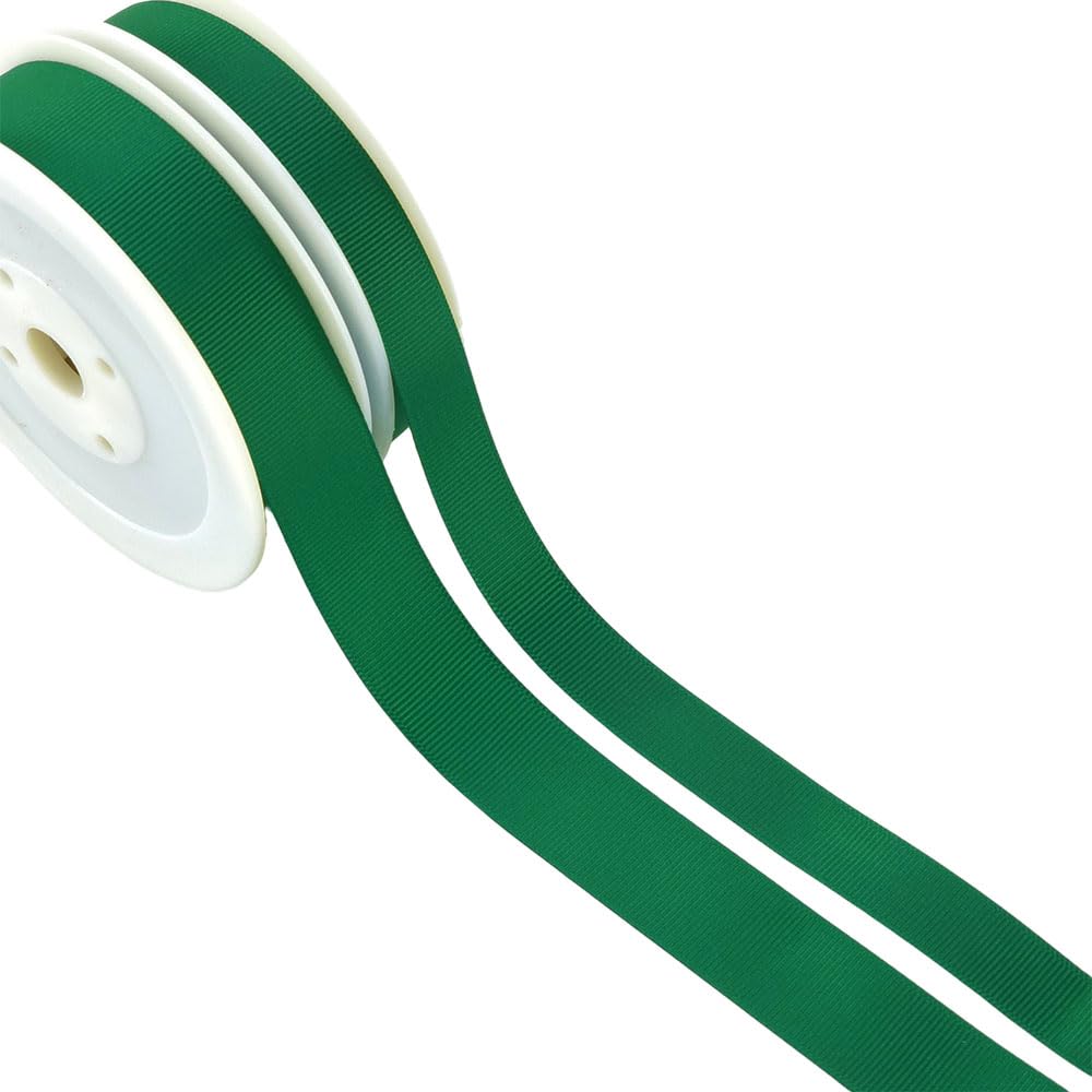 Crafty Capers Forest Green | 16Mm Grosgrain Ribbon | 20M Reel | For Crafts & Cracker Making