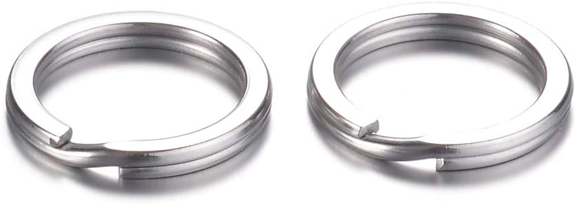 100Pcs Stainless Steel Split Key Chain Ring 0.8"(20mm) Round Double Loops Jump Rings for DIY Jewelry Making