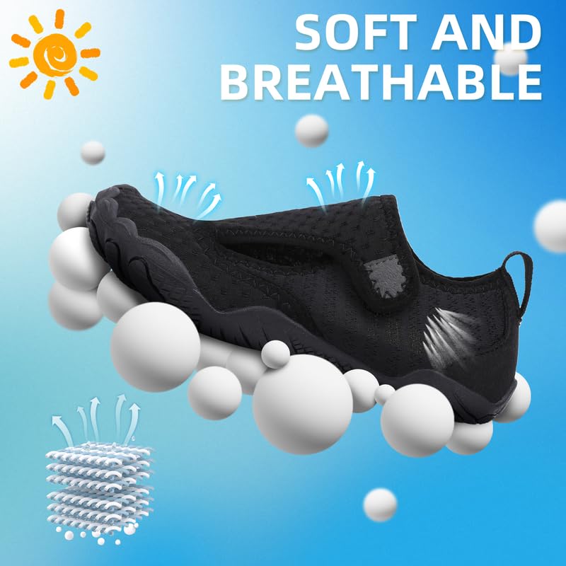 Escarpines Niño Niña Zapatillas de Agua Respirable Zapatos Agua Zapatos de Playa Descalzo de Secado Rápido Escarpines Piscina Calzado de Antideslizante Unisex 26-37 EU