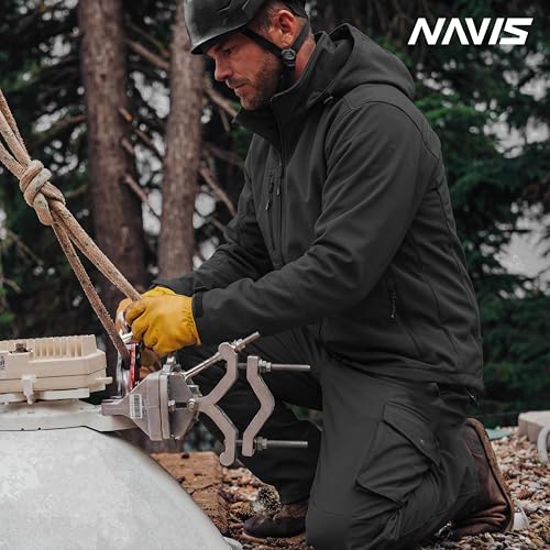 Image of Men's Work Suit Insulated Softshell Jacket & Bib Pants Set - Breathable Water-Resistant Coat with 4-Way Stretch