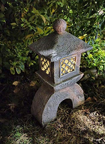 Solar Powered Pagoda Lantern Statues,Japanese Style Pagoda Light Garden Ornaments,Chinese Zen Asian Decor Lamp For Farmhouse Balcony Patio Yard Lawn #TOP3
