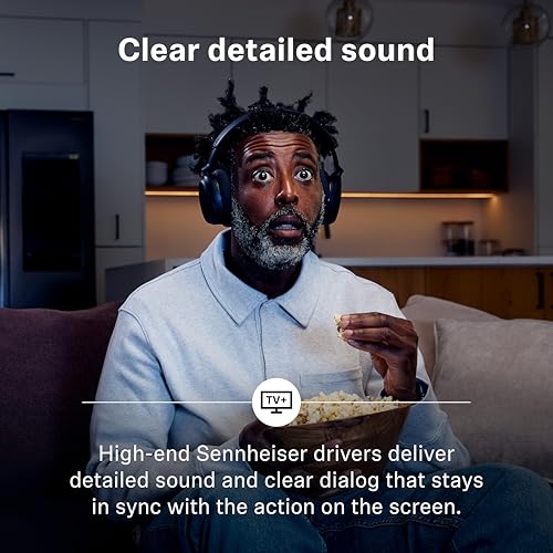 Image of Sennheiser RS 255 TV Headphones - Bluetooth Headphones and Transmitter Bundle - Low Latency Wireless Headphones with Virtual Surround Sound, Speech Clarity and Auracast Technology - 50 h Battery