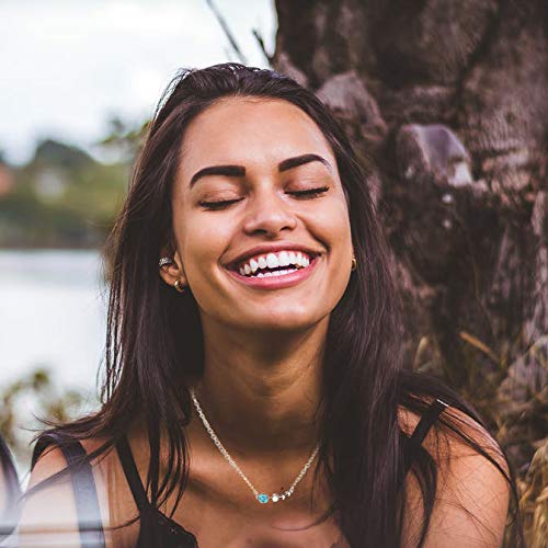 sedmart Moon Phase Turquoise Jewelry Necklace for Women Girls,Natural Stone Opal Silver Necklace Valentine's Day Jewelry Gifts for Women,Mothers Day Birthday Gifts4