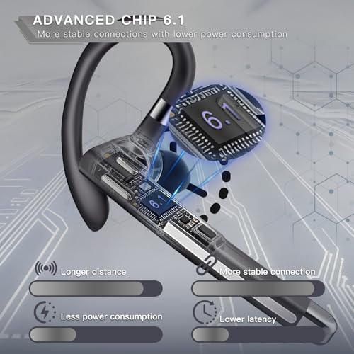 Image of Boytond Bluetooth Headset V6.1,100Hrs Talk Time Wireless Earpiece with Mic for Work,CVC8.0 Noise Cancelling Wireless Earbud, Business Earbud with 500 mAh Charging Case for Trucker /Home /Office Work