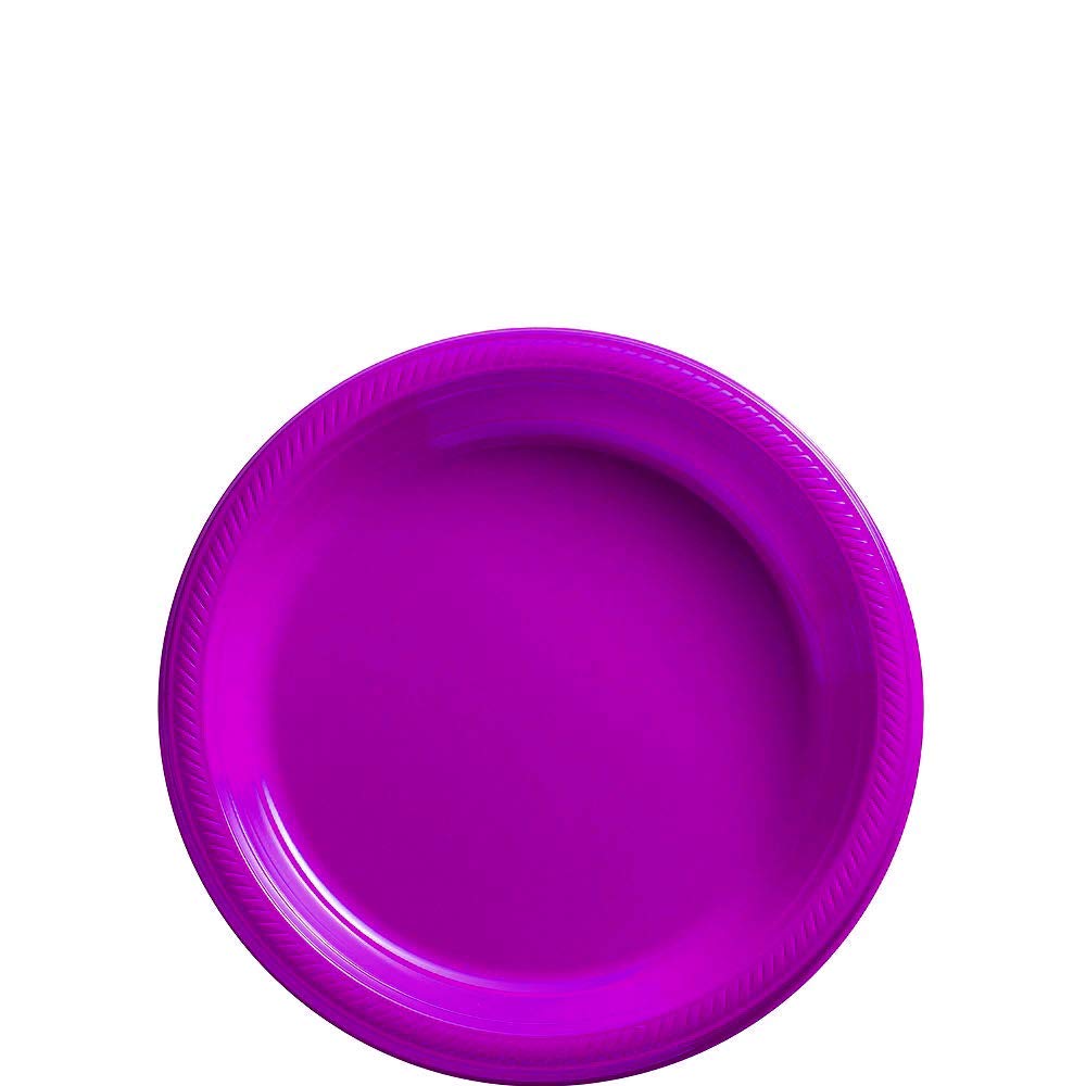 PARTY TIME Paper Plate Disposable Tableware for Wedding Birthday Anniversary Themed Party Occasion Decoration Supplies (7 Inch) (Purple)