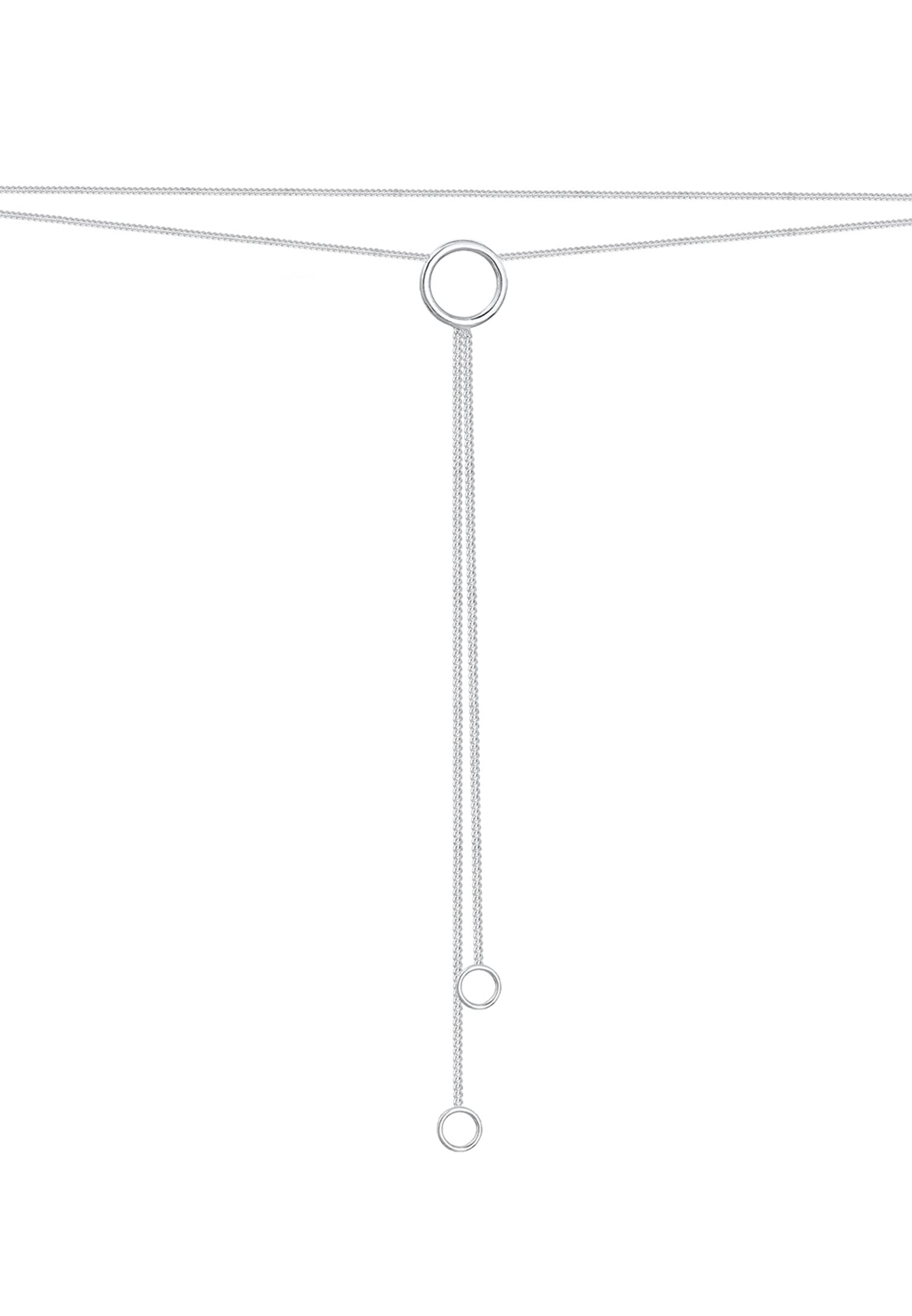 Elli Halskette Damen Choker Y-Kette Layer Look Kreis Geo 925 Silber