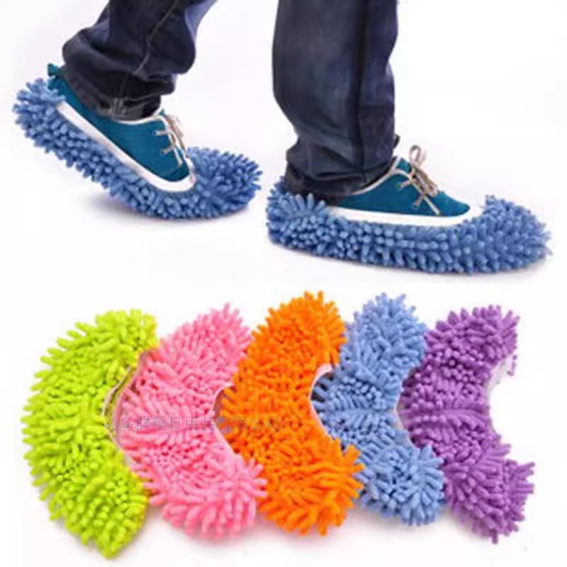 1 Pair Mop Slipper Shoes Cover Soft Washable Microfiber Shoes Cover Reusable Foot Socks for Floor Polishing Sweeping Mop Tool4