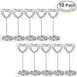  Kanggest 10 Stück Foto Clip Halter Herz Name Kartenhalter Memo Ständer Hochzeit Mit Kreis Packung