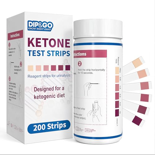DIP&GO Ketone Test Strips, 200 Keto Strips Urine Test, Fast & Accurate Keto Test for Ketosis, Low-Carb Diet Support & Weight Management