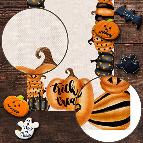 Halloween Pumpkin Table Runner Trick or Treat Fall Holiday Party Table Decor Farmhouse Kitchen Dining Room Home Decoration - Image 4