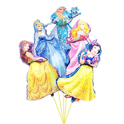 5 Pcs Disney Princess Balloons, Disney-Themed Party Supplies, Kids Birthday Party Decorations. #TOP3