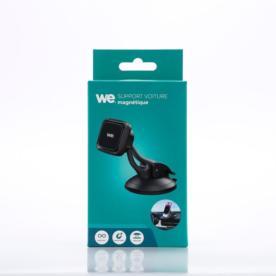 WE Supporto universale per smartphone da auto, fissaggio a ventosa, cruscotto, supporto magnetico, girevole a 360°