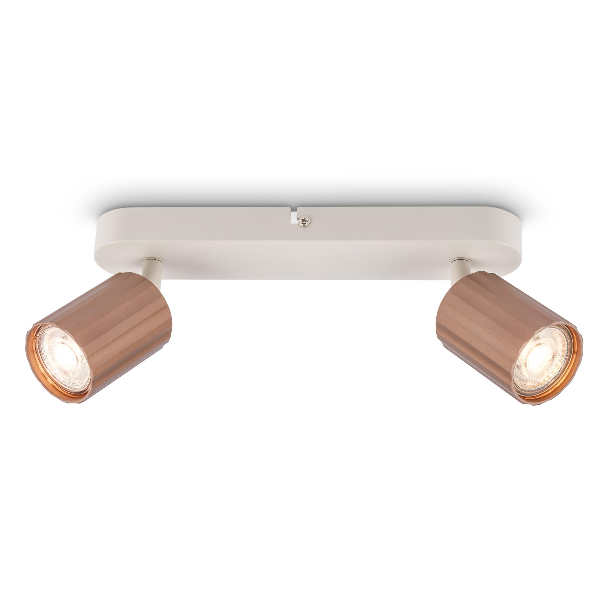 Briloner - Ceiling Light with Grooves, Adjustable, GU10, max. 9 W, Ceiling Spotlight, Ceiling Lights for Living Room, Ceiling Light Lounge, Ceiling Lights for Hallways, Bedroom, 28 cm, Coffee