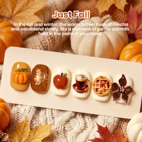 Image of beetles Brown Gel Polish Set - Just Fall Collection, 6 Cozy Mocha Cocoa Nude Colors with Display Color Card, Autumn Warm Neutral Soak Off UV LED Gel Polish for Nail Art DIY Salon Home