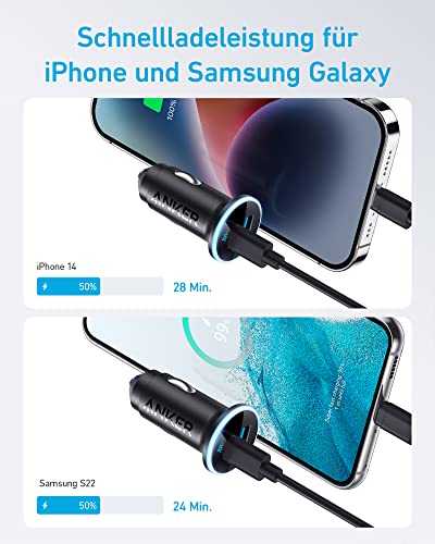 Anker 52,5W Zigarettenanzünder USB C, 323 12V Handy Ladegerät für Auto, Kfz Ladegerät für iPhone 17/16/15/14/13/12, Galaxy S24, iPad Pro, Pixel – Bild 3