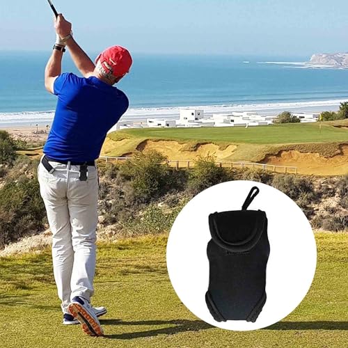 ZAHD golfballhalter gebrauchsstoff taille beutel Golftasche mit Hängendem Clip Tragbar Golf Hüfttasche Kleine Ball Tasche Golftasche mit Hängendem Clip für Golftraining Freizeitsport (Schwarz)
