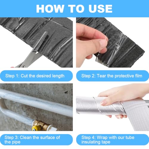Rohrisolierung Schaumstoff 2 Zoll (5 cm) x 10 m | Isolierband zum Wickeln für Heizungsrohre & Lüftungskanäle | Wärmedämmung, Frostschutz | Einfach zuschneidbar (2 Rollen)