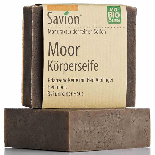 Savion Moor Körperseife, bei Unreinheiten, Vegan, Palmölfrei, Tierversuchsfrei, 80g