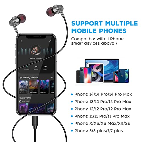 Image of Earphones Wired in Ear Headphones Earbuds for iPhone 14 /14 Pro Max /13 /13 Pro Max / 12 /12 Mini 11 Pro /11 Pro Max Headphones