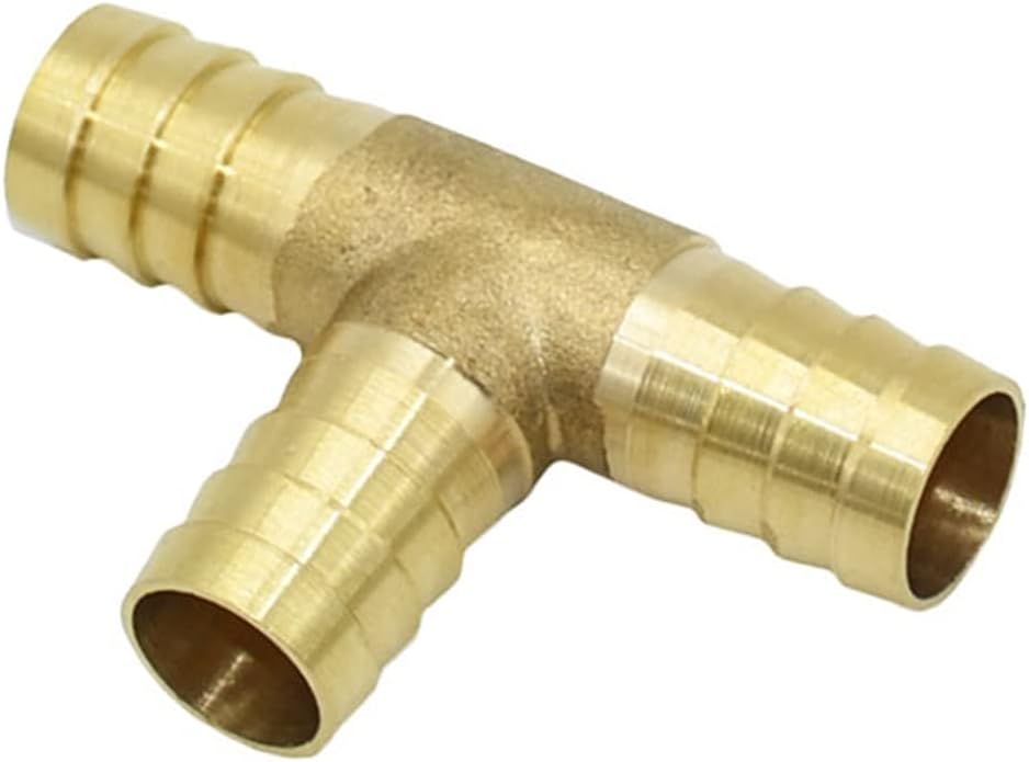 Leak-Proof Pipe Hose Fittings 14mm 16mm tee Connector Brass T-Shape Hose Fitting 3 Way Hose Tube Copper Barbed Coupling 25pcs (Color : 14mm tee) Plumbing Fittings
