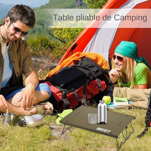Table de camping en alliage d'aluminium pour repas stables sans encombrement