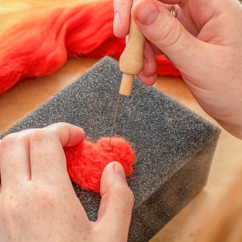 Image of STOBOK 10Pcs Felting Needles Wooden Handle Set, Needle Holder DIY Wool Felt Crafts Wooden Grip Replacement Felting Tool Handle for Handmade Projects, Crafts and Class Kits