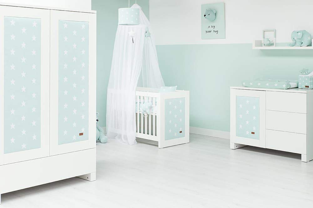 Baby's Only - Ciel de lit - Blanc/Granit - 55x55x200 cm