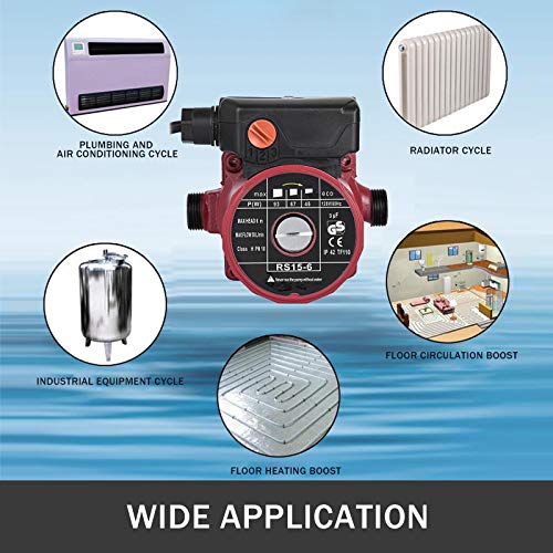 Happybuy B07GRPLGJ8 Recirculating Pump, 93W 110V Water Circulator Circulating Pump Npt 3/4 Inch W/Brass Fittings thumb #5