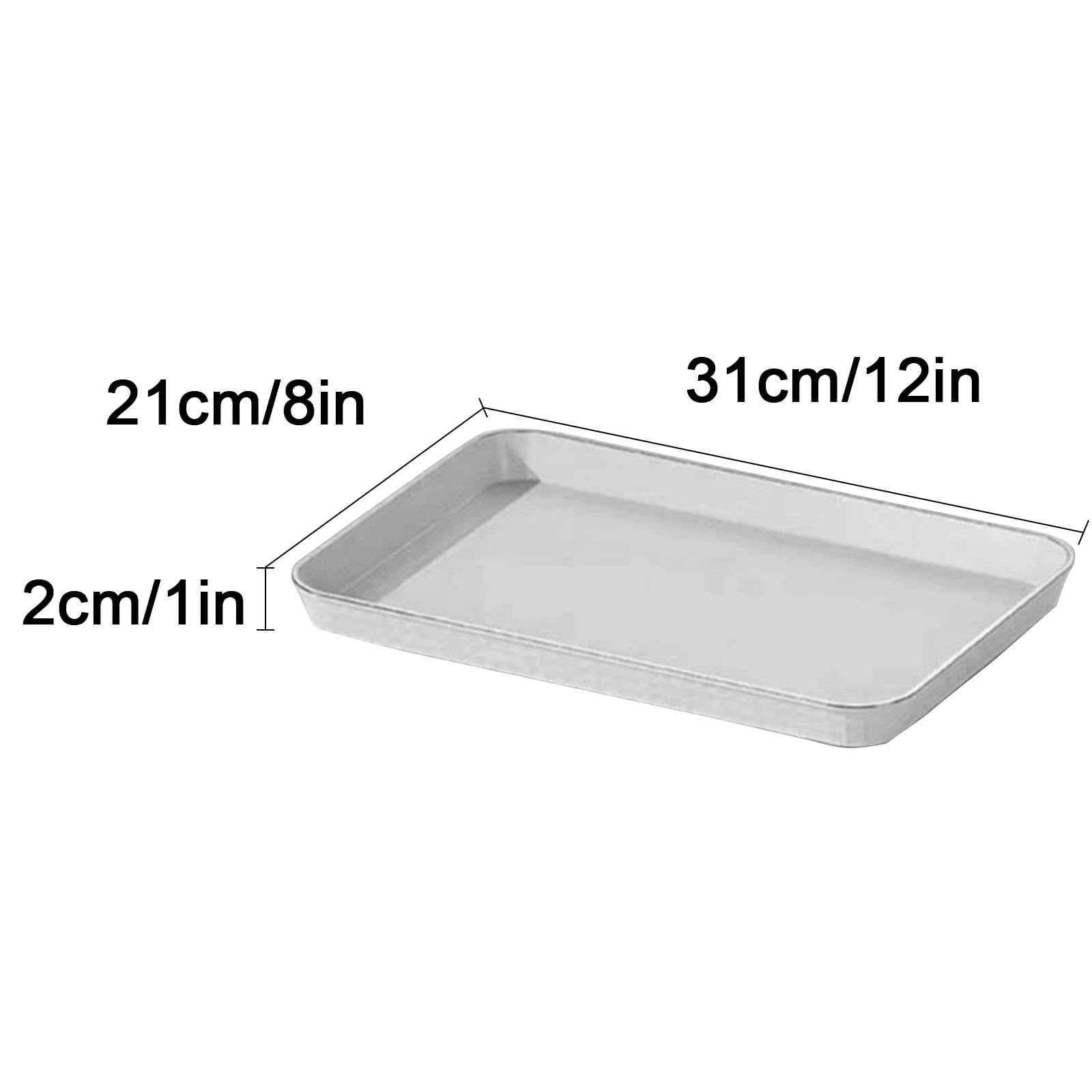 Bandejas Decorativas, Bandeja Plastico Rectangular, Bandejas Recogedoras Rectangulares Resistentes para Interiores y Exteriores(White,31cmx21cmx2cm)
