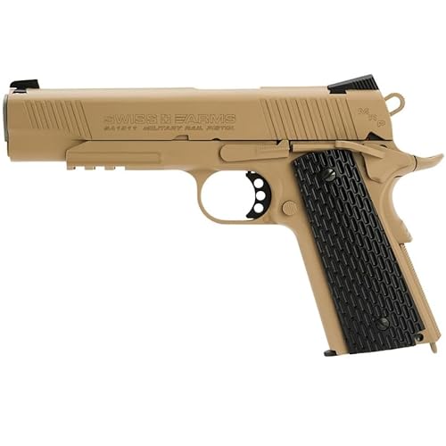 Swiss Arms SA1911 Blowback Tan CO2 (4,5mm) | Pistola de Aire comprimido (balines de Acero). Arma de Co2. Calibre 4,5mm