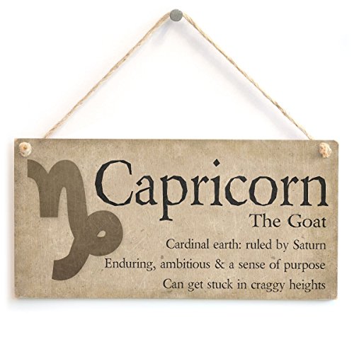 Meijiafei Capricorn The Goat - Beautiful Spiritual Gift Astrology Sign of the Zodiac Plaque 10' X 5'