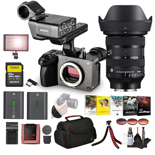 Image of Sony FX2 Cinema Camera with 24-70mm Lens & Filter Kit Bundle | For Professional Video Production | Dual XLR Audio | Full-Frame 4K + 64GB Memory Card + NP-FZ100 Battery + Filter Kit