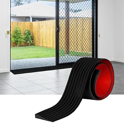 Threshold Ramps for Doorways, Self-Adhesive Rubber Ramps for Door Threshold Rubber Door Threshold Ramp for Wheelchair Scooter Stroller Tile Transition Strip Reducer, 3000Lbs Capacity(0.4" Rise-3.3'L)
