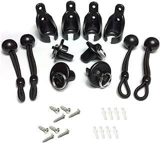 CACELY Set of 2 Replacement Shade Parts Bungee End Cap Kit Black for Coolaroo Exterior Cordless Roller Shades Outdoor Blinds