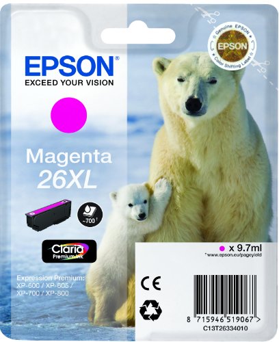 Cartouche encre magenta 26XL compatible T26 C13T26334010 pour imprimante