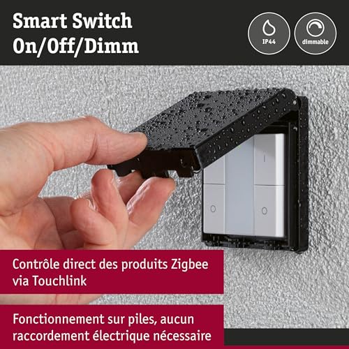 Commutateur mural Zigbee Paulmann 50137 extérieur IP44 blanc