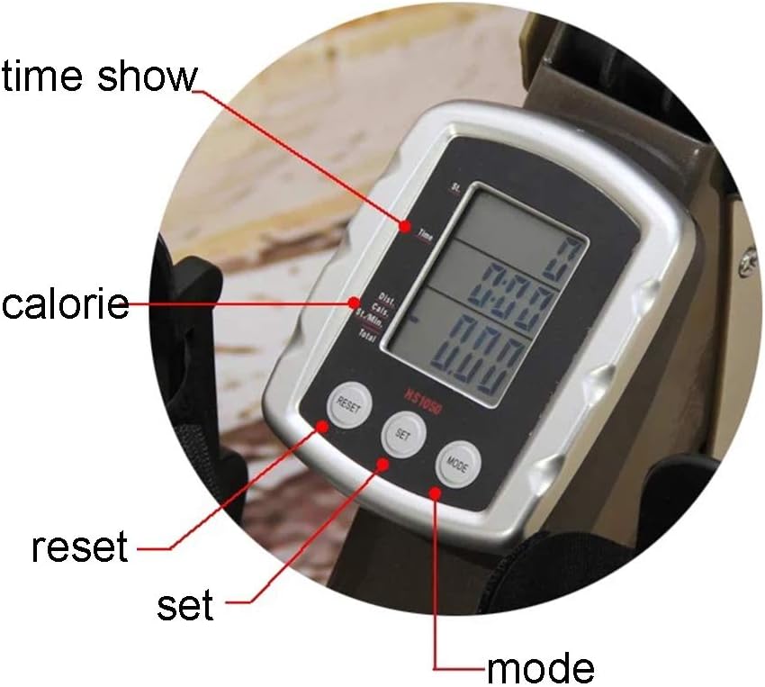 Foldable Trac Glider Rowing Machine Workout Equipment 12 Resistance Setting with LCD Display 440 LB Weight Capacity for Home Gym