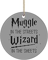 Vista 5 de Muggle in The Streets Wizard in The Sheets - Adorno para fanáticos de los fanáticos del divertido hechicero Nerd Geek de cerámica redonda de 3