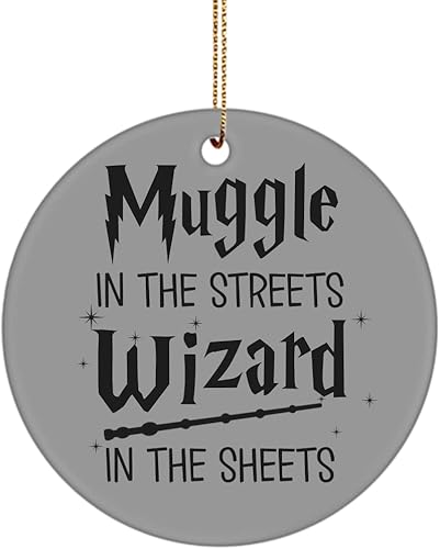 Miniatura 5 de Muggle in The Streets Wizard in The Sheets - Adorno para fanáticos de los fanáticos del divertido hechicero Nerd Geek de cerámica redonda de 3