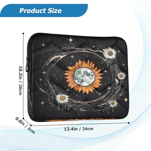 Funda para laptop 13-14 pulgadas impermeable con diseño de girasol blanco miniatura 3