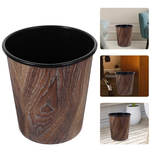 Caneca de basura pequeña sin tapa con apariencia madera rústica 7 L miniatura 7