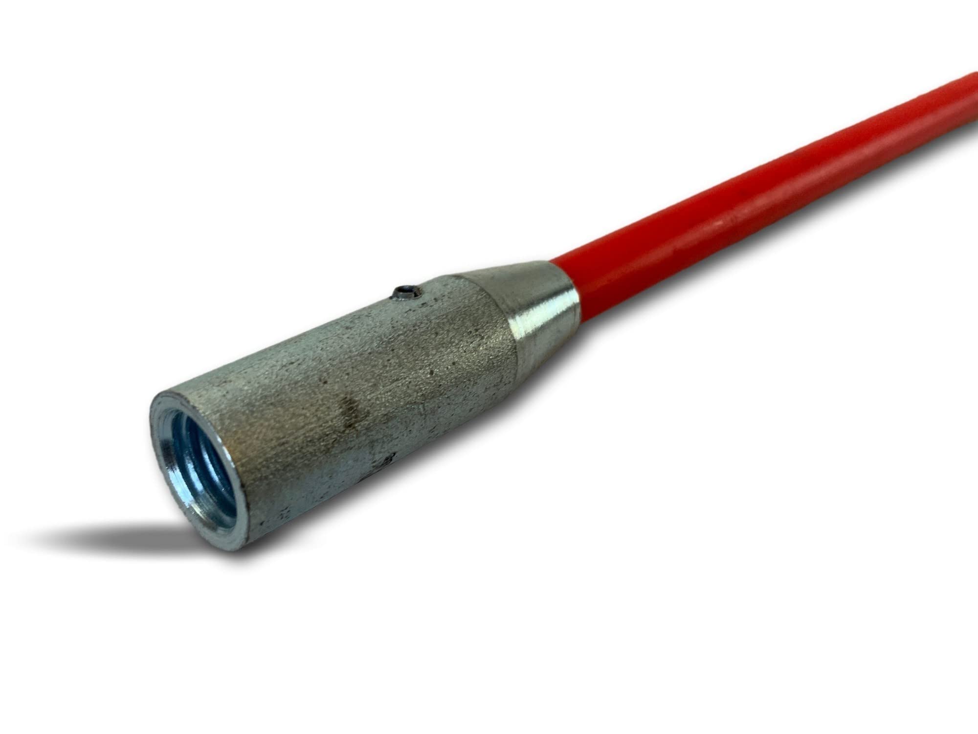 Lote de 6 varillas de deshollinado de fibra de vidrio rojas | Extensión para kit de Longitud 1,5 m | Punta de acero roscada M12x175 mm | Kibros 4CF15x6