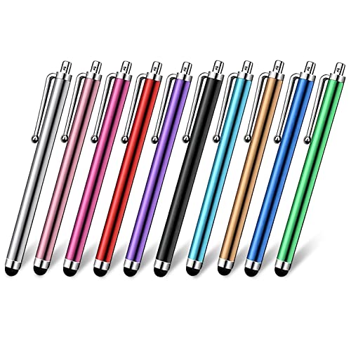 10 Stück Stylus Stifte für Touchscreens, Universal Phone Pens Stylus Touch, Kompatibel mit iPad iPhone Samsung Kindle Tough Tablet Laptop und Anderen Smart Devices (10 Farben) Cover